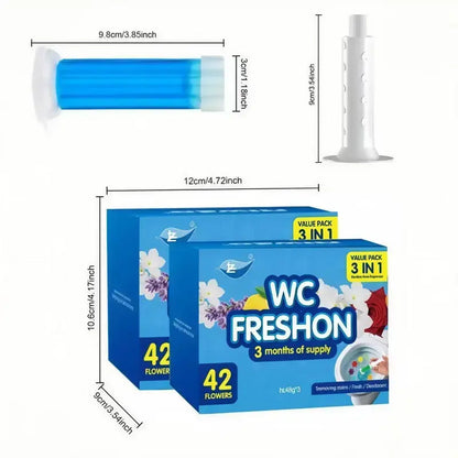 3 Pcs Toilet Gel Stamp | Long-Lasting Toilet Bowl Cleaner & Scent Freshener