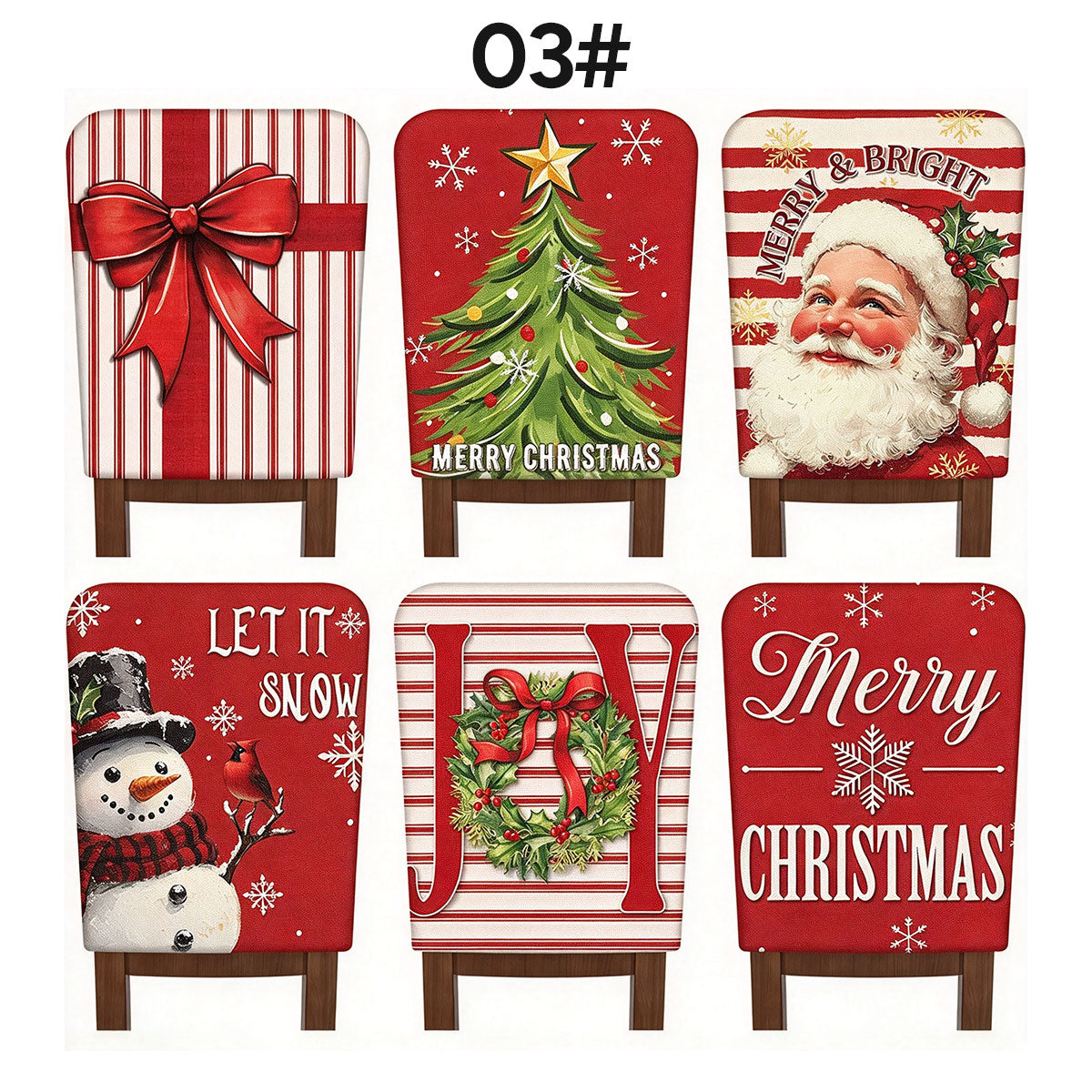 6-Piece Set of Fun Christmas Chair Covers