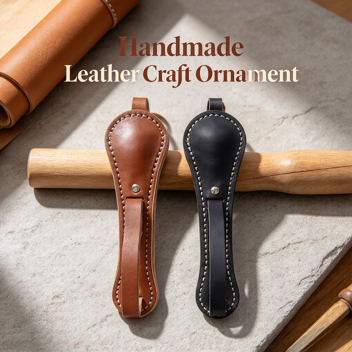 Handmade Cowhide Leather Craft Figurine