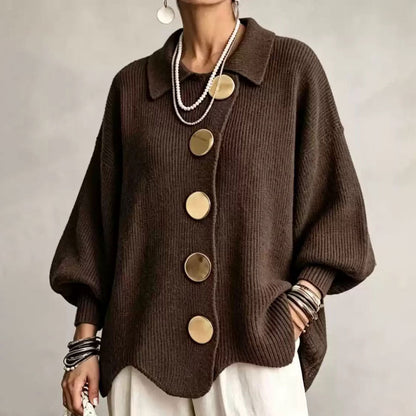 Women French Lapel Knit Cardigan