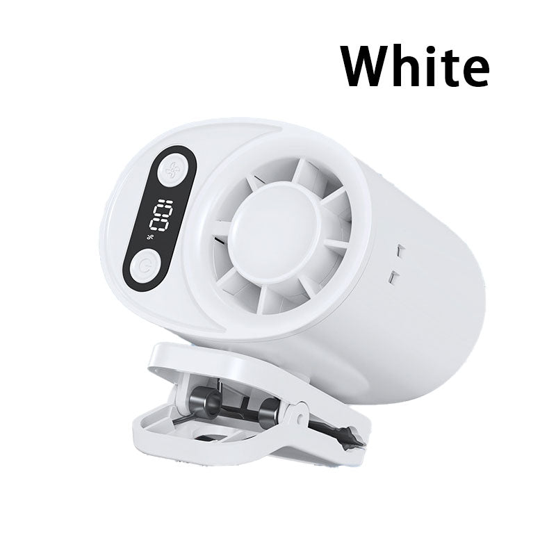 Car Clip on Fan with LED Display -360° Rotation, 100 Speeds Adjustable, USB Rechargeable