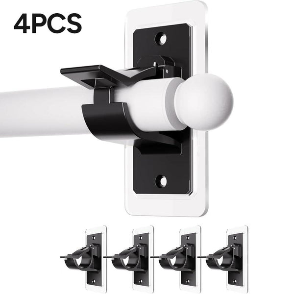4-Pack No-Drill Curtain Rod Brackets