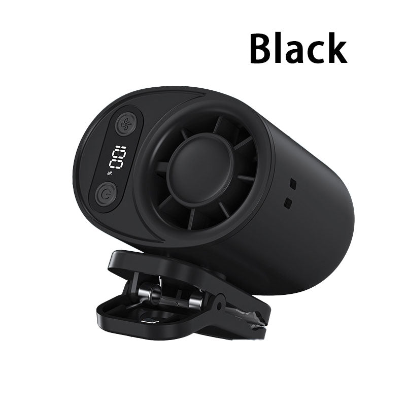 Car Clip on Fan with LED Display -360° Rotation, 100 Speeds Adjustable, USB Rechargeable