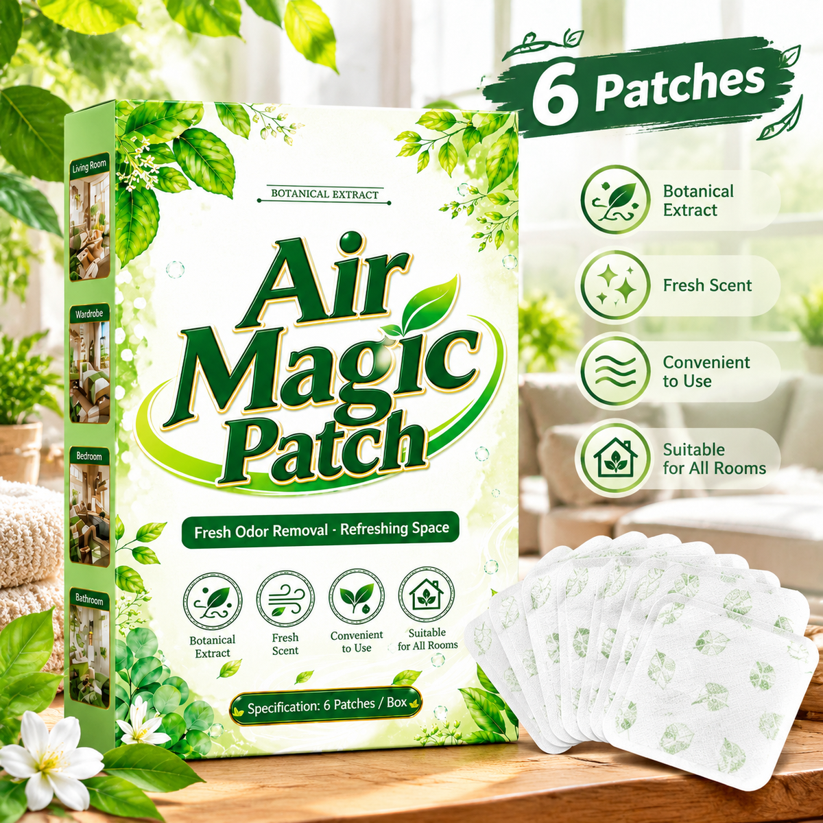 6 Pieces Mold Removal Patches for Household Walls Kitchen and Bathroom Mildew Purification Pads