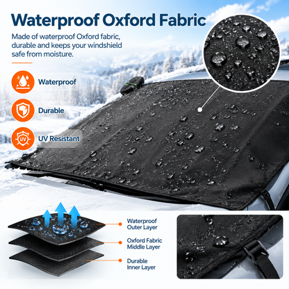 Magnetic Waterproof Oxford Cloth Windscreen Shade Cover with 360-Windproof, Easy Installation