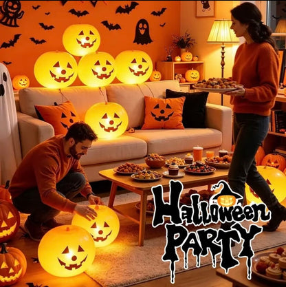 10-Pack Indoor/Outdoor Halloween Pumpkin-Shaped Latex Balloon Decorations