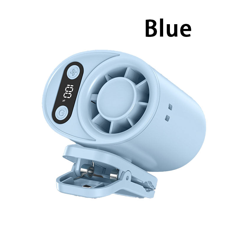 Car Clip on Fan with LED Display -360° Rotation, 100 Speeds Adjustable, USB Rechargeable