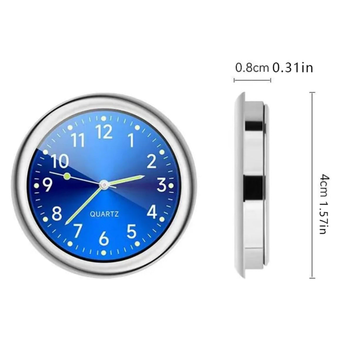 Mini Car Clock for Dash with Adhesive Sticker & Vent Clip - Luminous Decoration