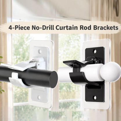 4-Pack No-Drill Curtain Rod Brackets