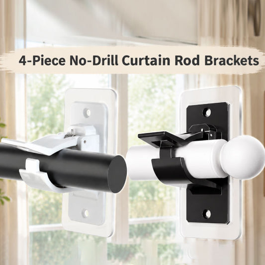 4-Pack No-Drill Curtain Rod Brackets