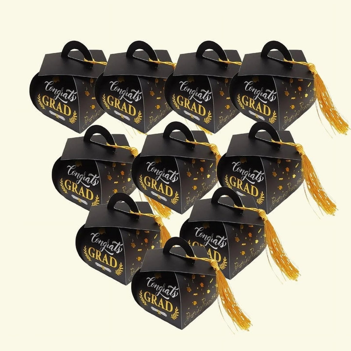 10pcs Graduation Cap Shape with Tassel Graduation Party Supplies Graduation Gift Box