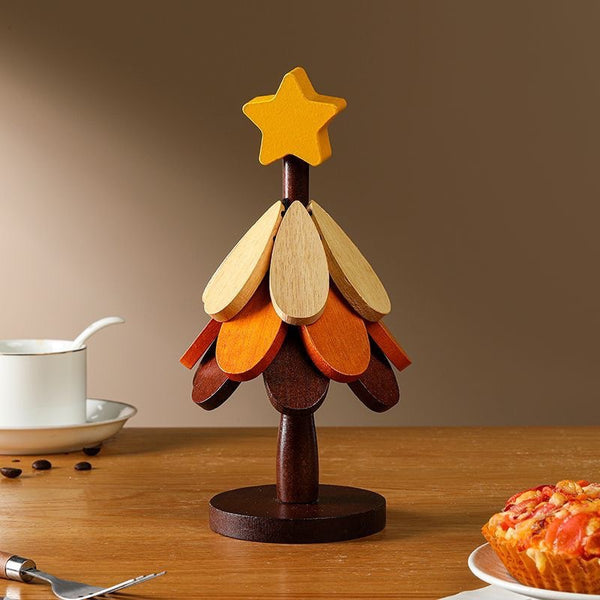 Wooden Christmas Tree Heat-Resistant Trivet