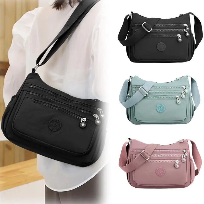 Nylon Fabric Crossbody Bag Anti-Theft Women's Shoulder Bag Multi-Layer Pocket Wallet