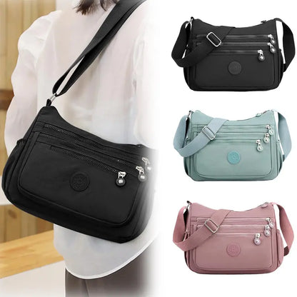 Nylon Fabric Crossbody Bag Anti-Theft Women's Shoulder Bag Multi-Layer Pocket Wallet
