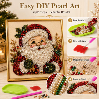 DIY Christmas Pearl Diamond Painting Art Kit With Frame