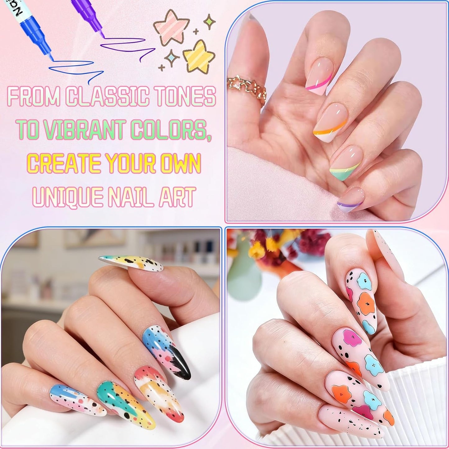 12-Color Waterproof Nail Art Pens