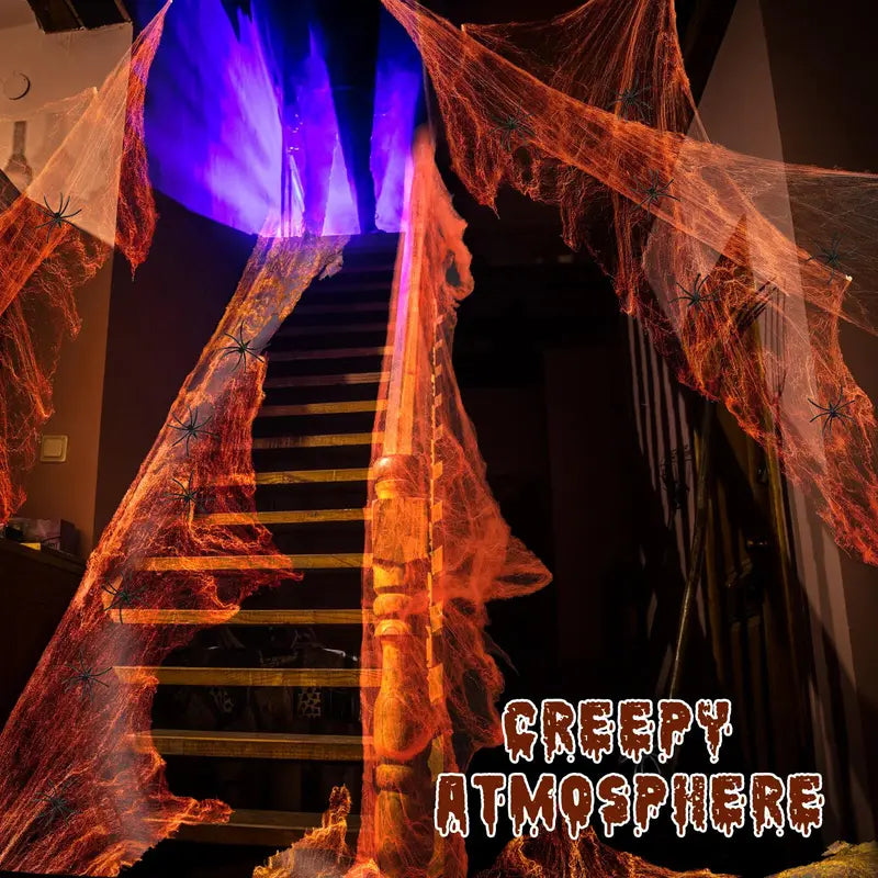 4PCS Glowing Halloween spiderweb decoration