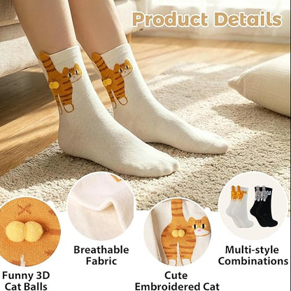 Cute Cat Socks with Balls