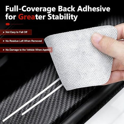 5-Piece "Sports" Pattern Carbon Fiber Door Sill Protection Strip Set