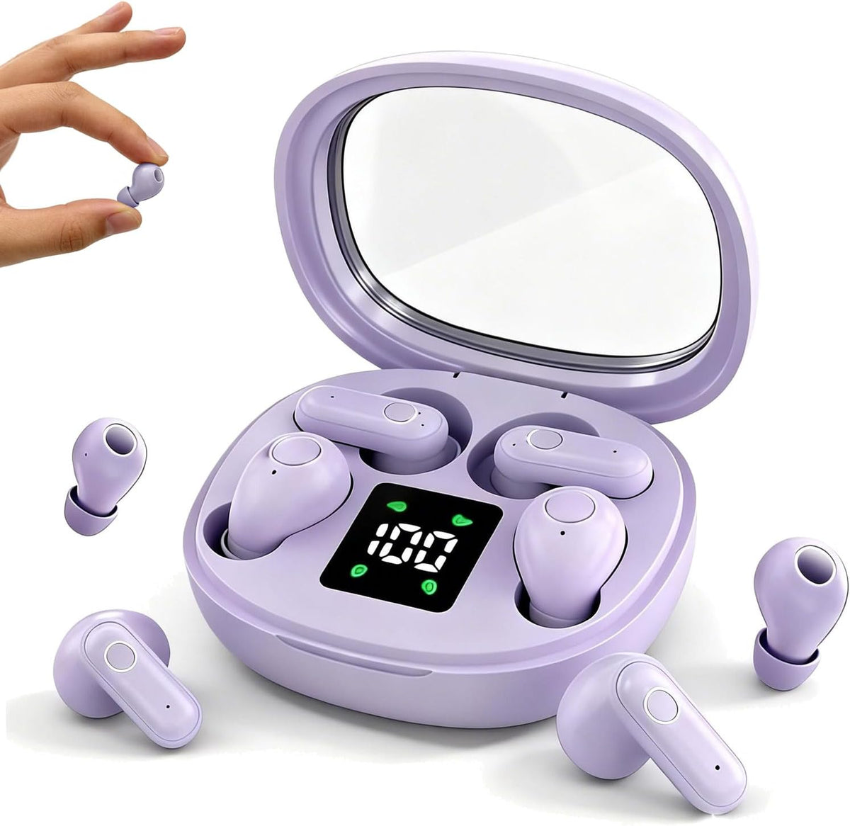 Wireless Bluetooth Headset，Tiny Size Invisible Earbuds，Sleep and Sports Earphones Set