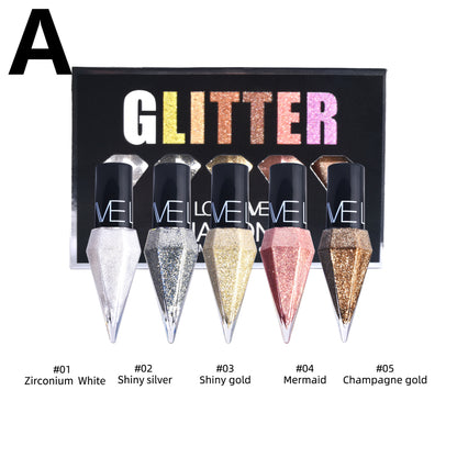 5pcs Diamond Glitter Eyeliner Set - Waterproof, Long-Lasting Sparkle for Eyes