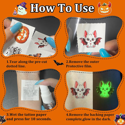 10 Pcs Halloween Tattoos for Kids