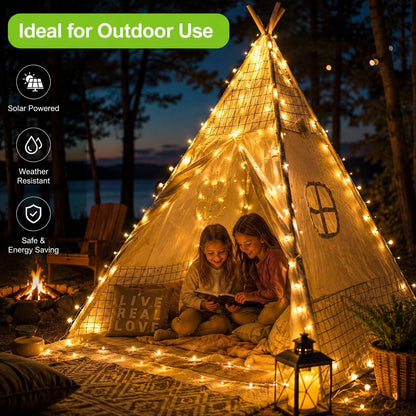 Outdoor solar string lights