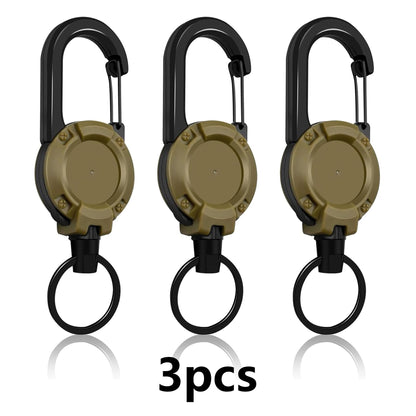 Retractable Keychain 3 Pack, Heavy Duty ID Badge Holder Reel