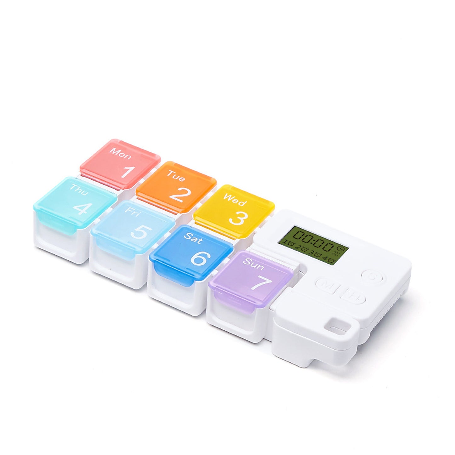 7 Day Medicine Pill Organizer, 4 Reminder Alarms, Loud Sound