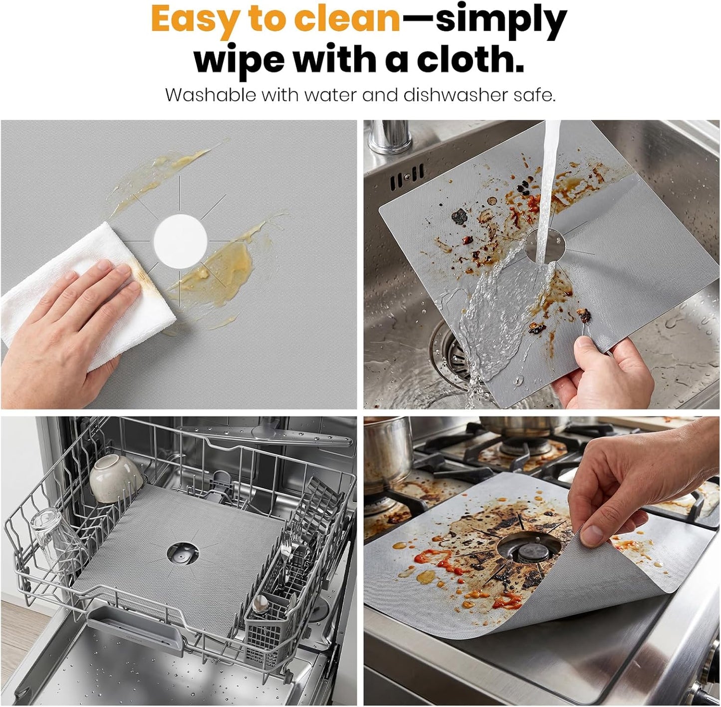 4PCS Reusable Gas Stove Burner Covers