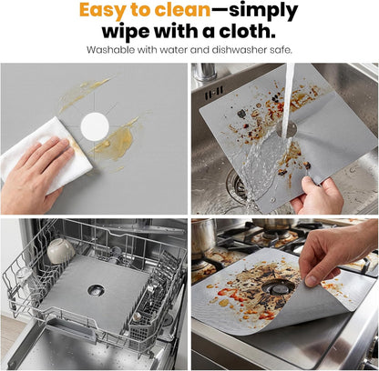 4PCS Reusable Gas Stove Burner Covers