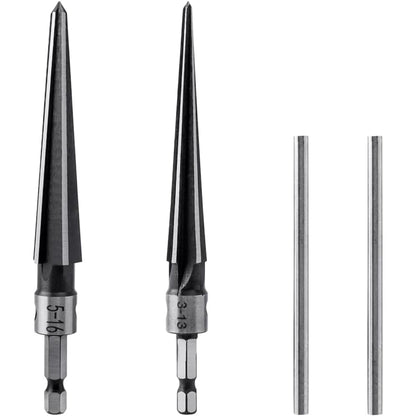 2Pcs Bridge Pin Hole Reamer, 1/8"-1/2" (3-13mm) 3/16''-5/8'' (5-16mm)