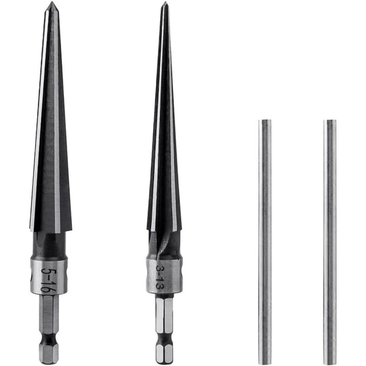 2Pcs Bridge Pin Hole Reamer, 1/8"-1/2" (3-13mm) 3/16''-5/8'' (5-16mm)