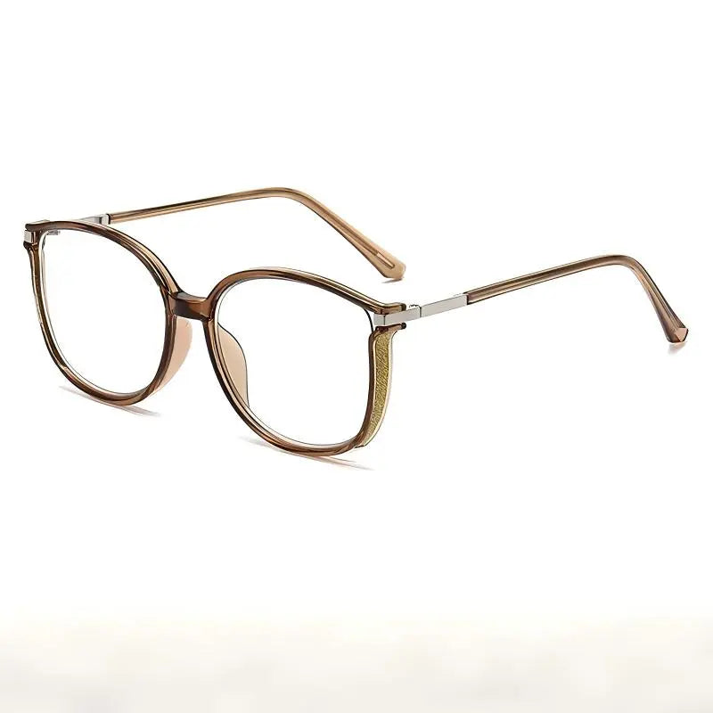 Semi-rimless metal blue-light-blocking reading glasses