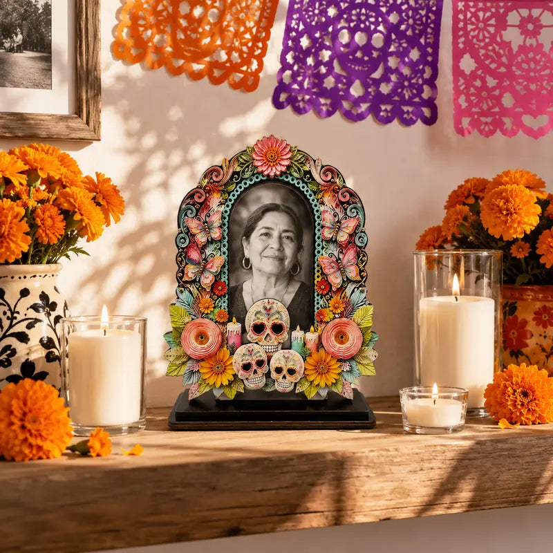 Day of the Dead Memorial Photo Ornament
