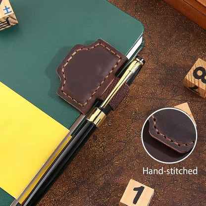 3PCS Magnetic Leather Bookmark with Pen Holder