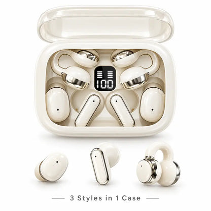 3-in-1 Bluetooth 6.0 Wireless Earbuds with Portable Charging Case