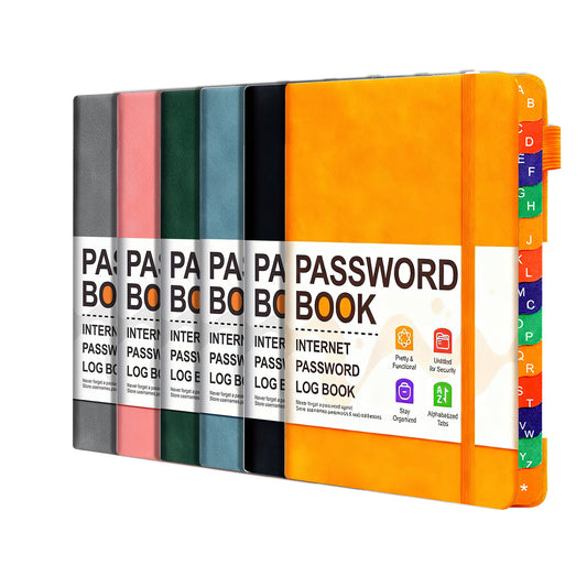 Password Book with Alphabetical Tabs – Internet Address & Password Organizer
