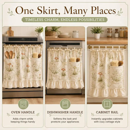 Oven valance with rod pocket—suitable for stovetops, ovens, and dishwasher cabinets