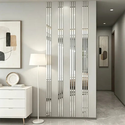 10-Piece Set of Long Acrylic Mirror Wall Stickers