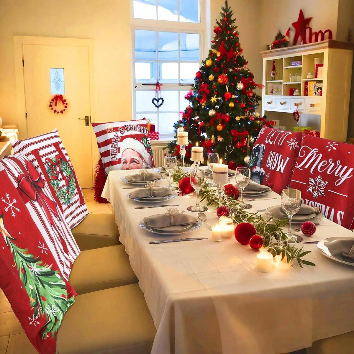 6-Piece Set of Fun Christmas Chair Covers