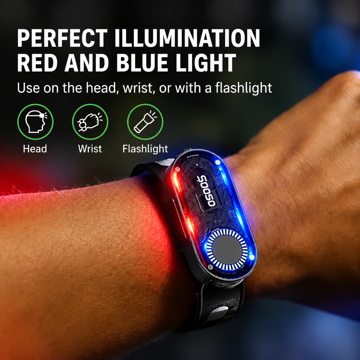 3-in-1 LED Headlamp, 300 Lumens, USB-C Rechargeable