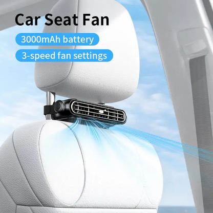 Mini Portable USB Backseat Cooling Fan Quiet Headrest Neck Fan