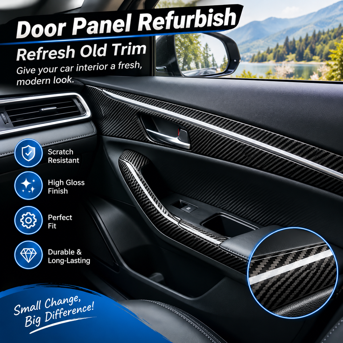 6D Gloss Carbon Fiber Vinyl Wrap Film