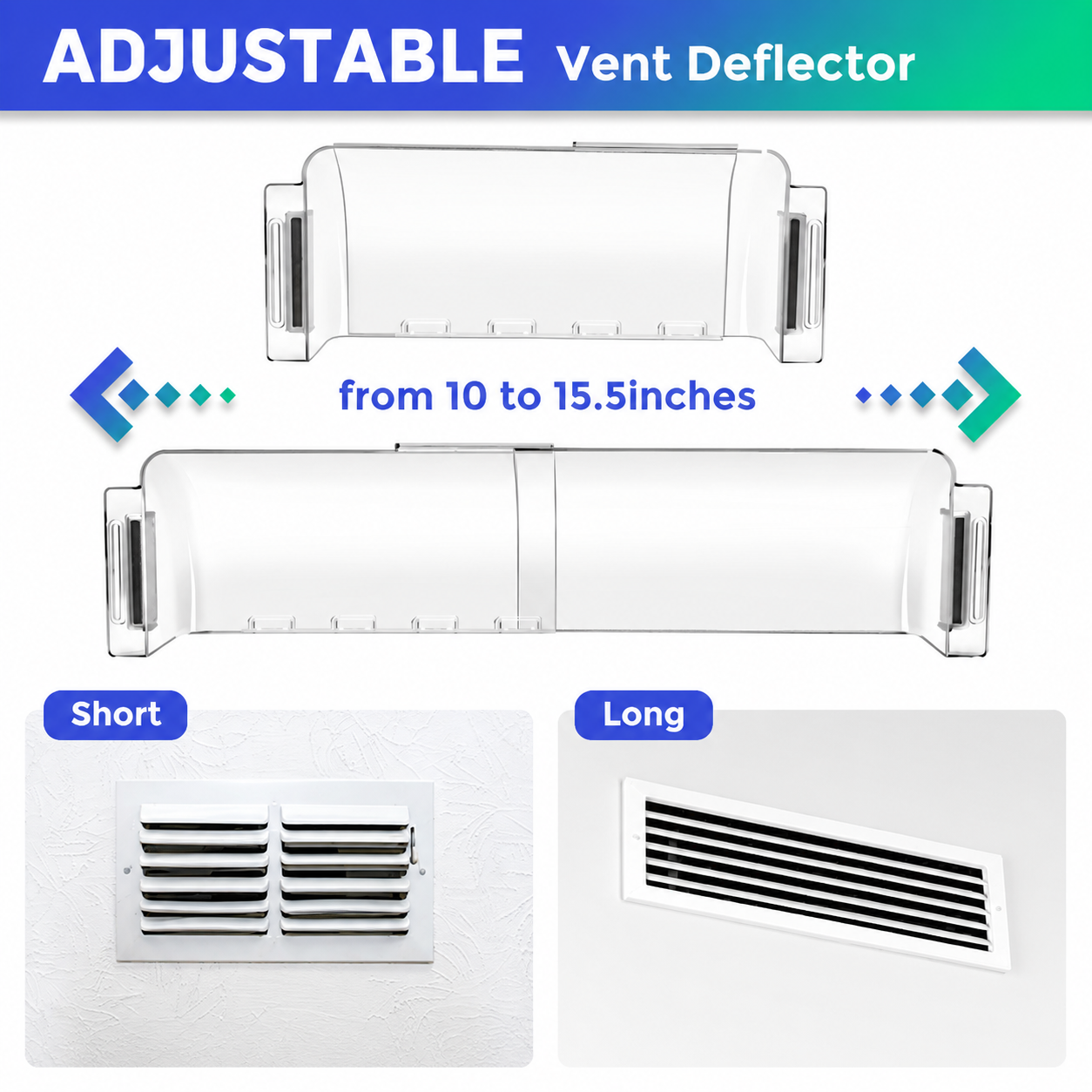Adjustable Air Vent Deflectors Transparent