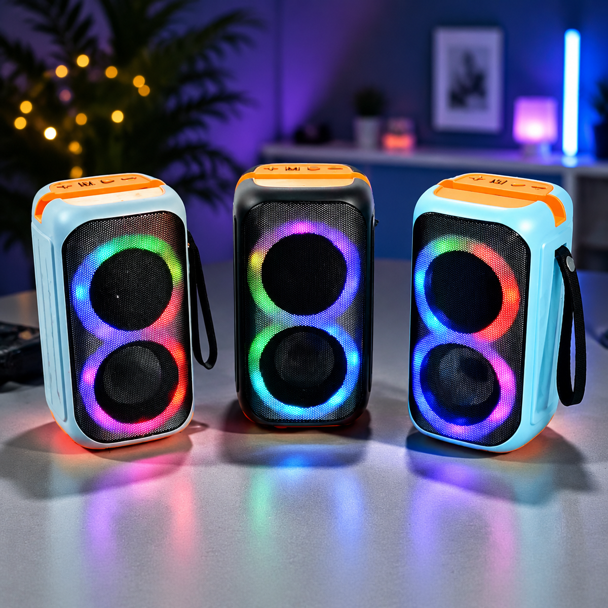 Portable Bluetooth Speaker with RGB Lighting