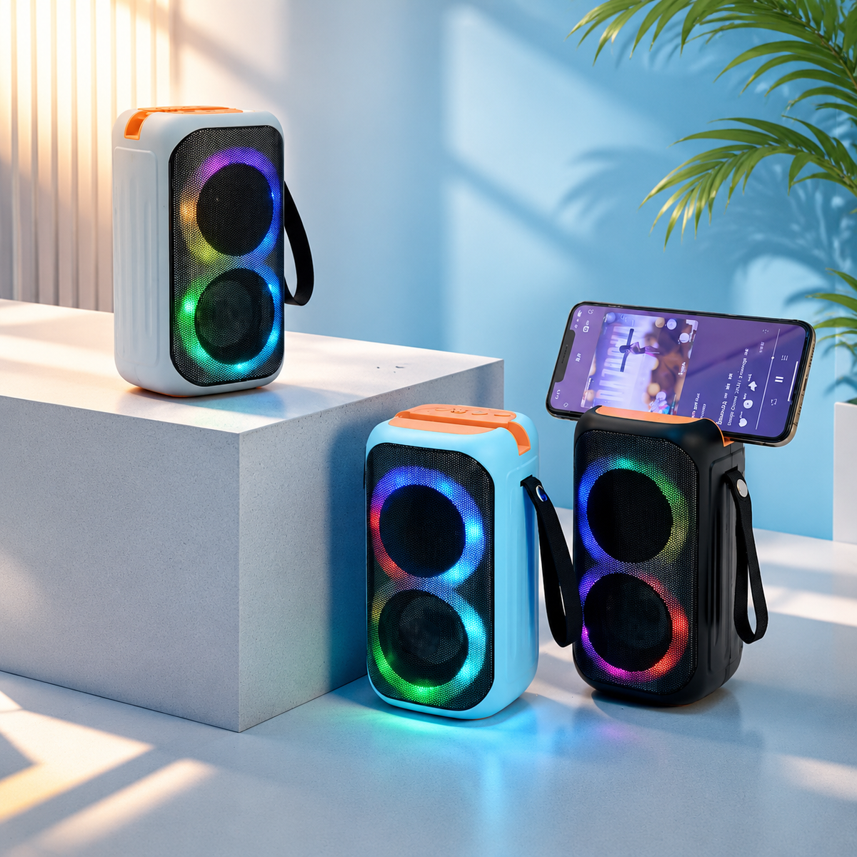 Portable Bluetooth Speaker with RGB Lighting