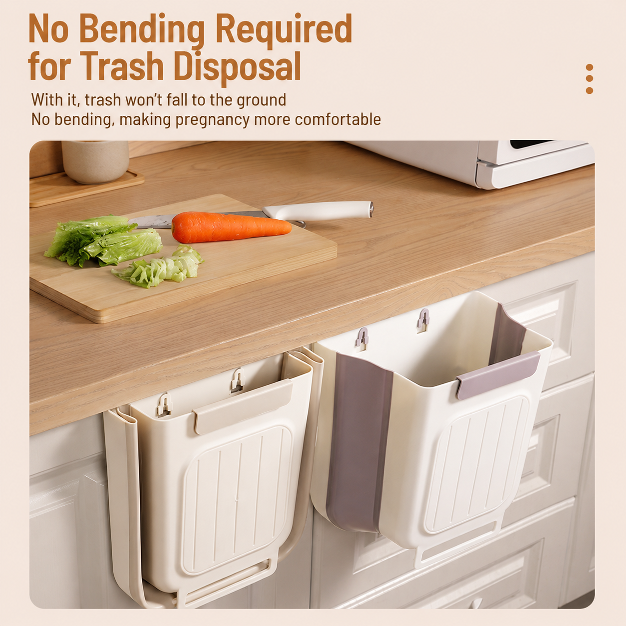Wall-mounted trash can for home cabinets