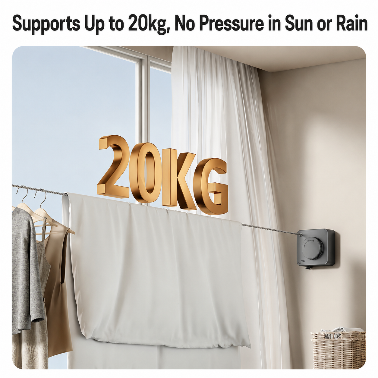 Invisible Wall-Mounted Retractable Clothesline