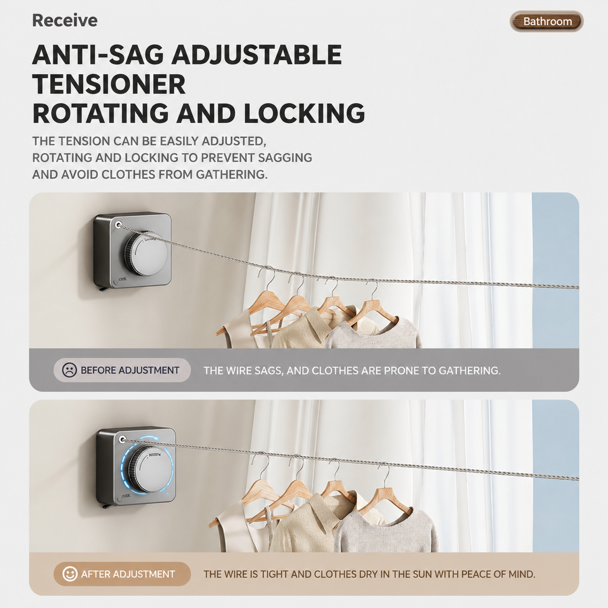 Invisible Wall-Mounted Retractable Clothesline